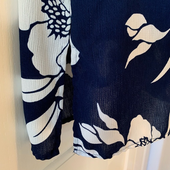 Kona Sol Floral Navy Swim Beach Cover-Up, size XL - Picture 5 of 9